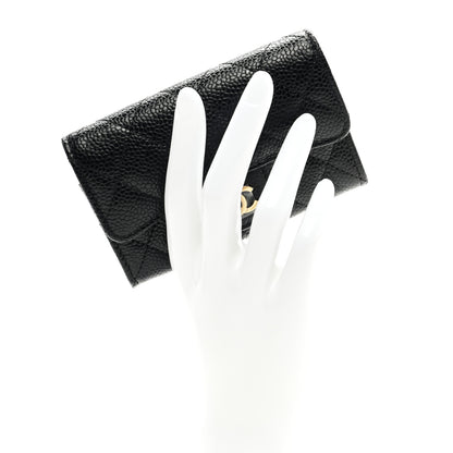 Chanel Caviar Quilted Flap Card Holder Wallet Black 2 of 7