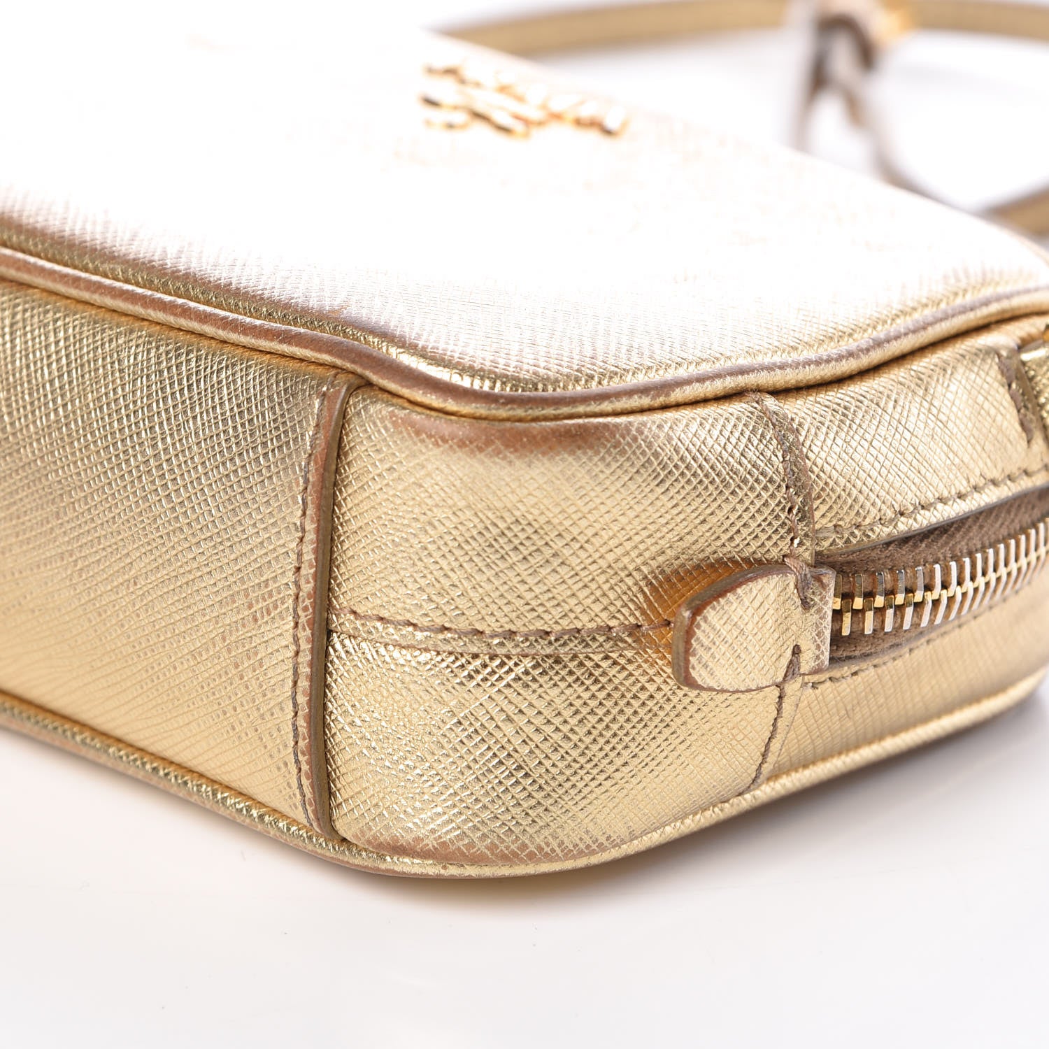 Prada Metallic Saffiano Mini Camera Crossbody Platino 17 of 17