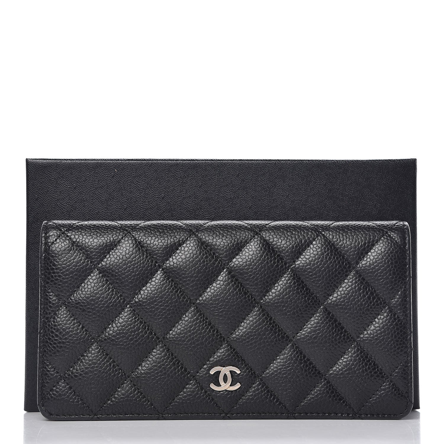 Chanel Caviar Quilted Yen Wallet Black 12 of 12