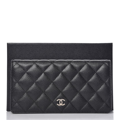Chanel Caviar Quilted Yen Wallet Black 12 of 12