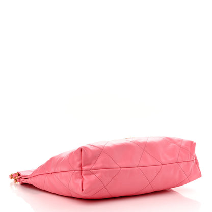 Chanel Shiny Calfskin Quilted Small Chanel 22 Coral Pink 5 of 12