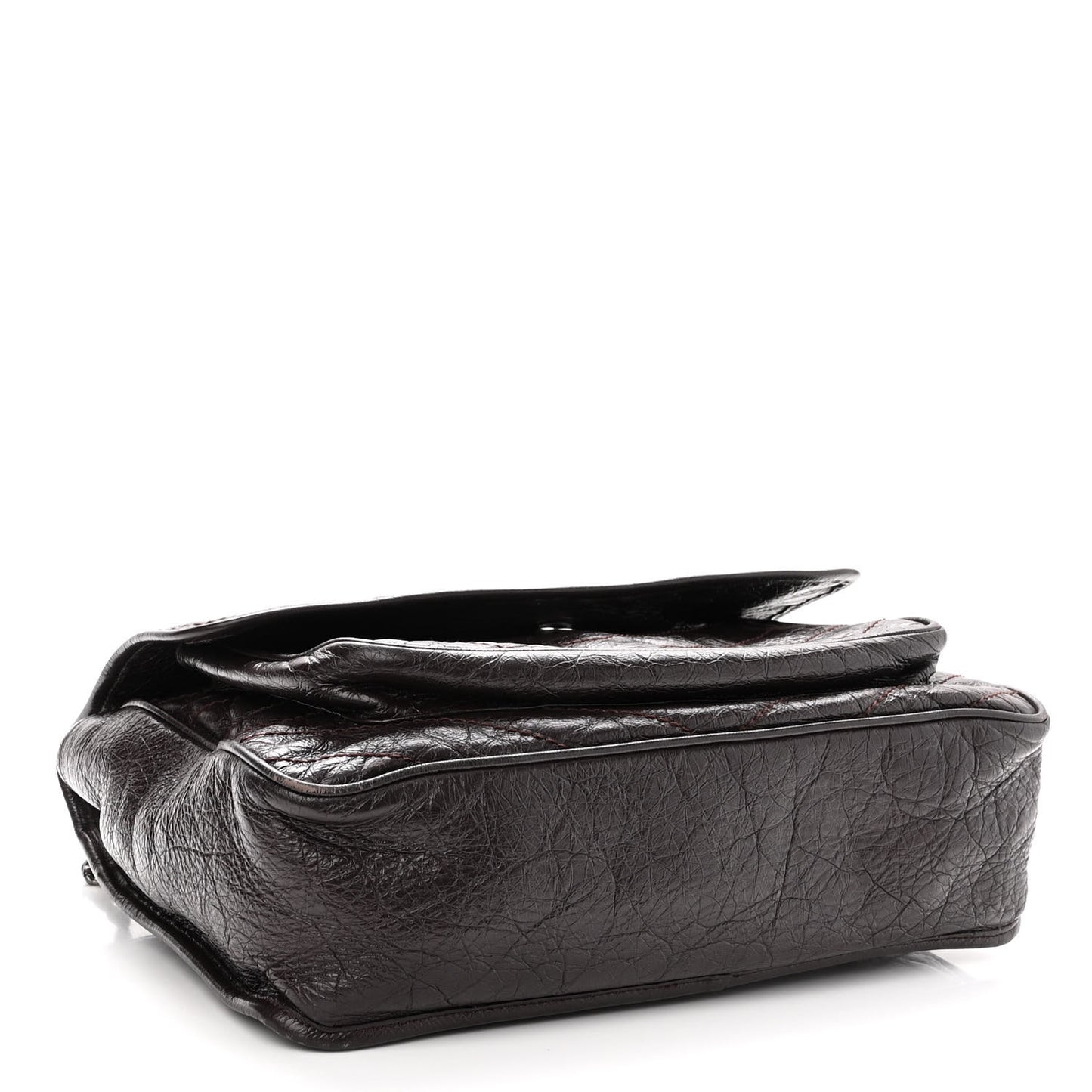 Crinkled Calfskin Matelasse Monogram Large Niki Chain Satchel Tulip