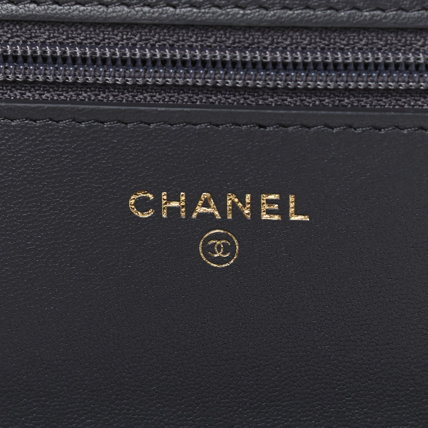Lambskin Quilted Chanel 19 Wallet On Chain WOC Dark Grey