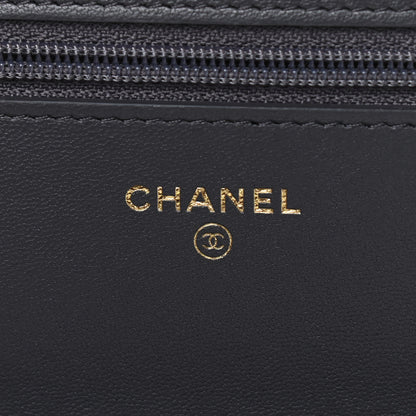 Chanel Lambskin Quilted Chanel 19 Wallet On Chain WOC Dark Grey 6 of 11