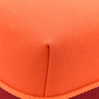 Hermes Canvas Large Bride-A-Brac Pouch Orange Feu Burgundy 11 of 13