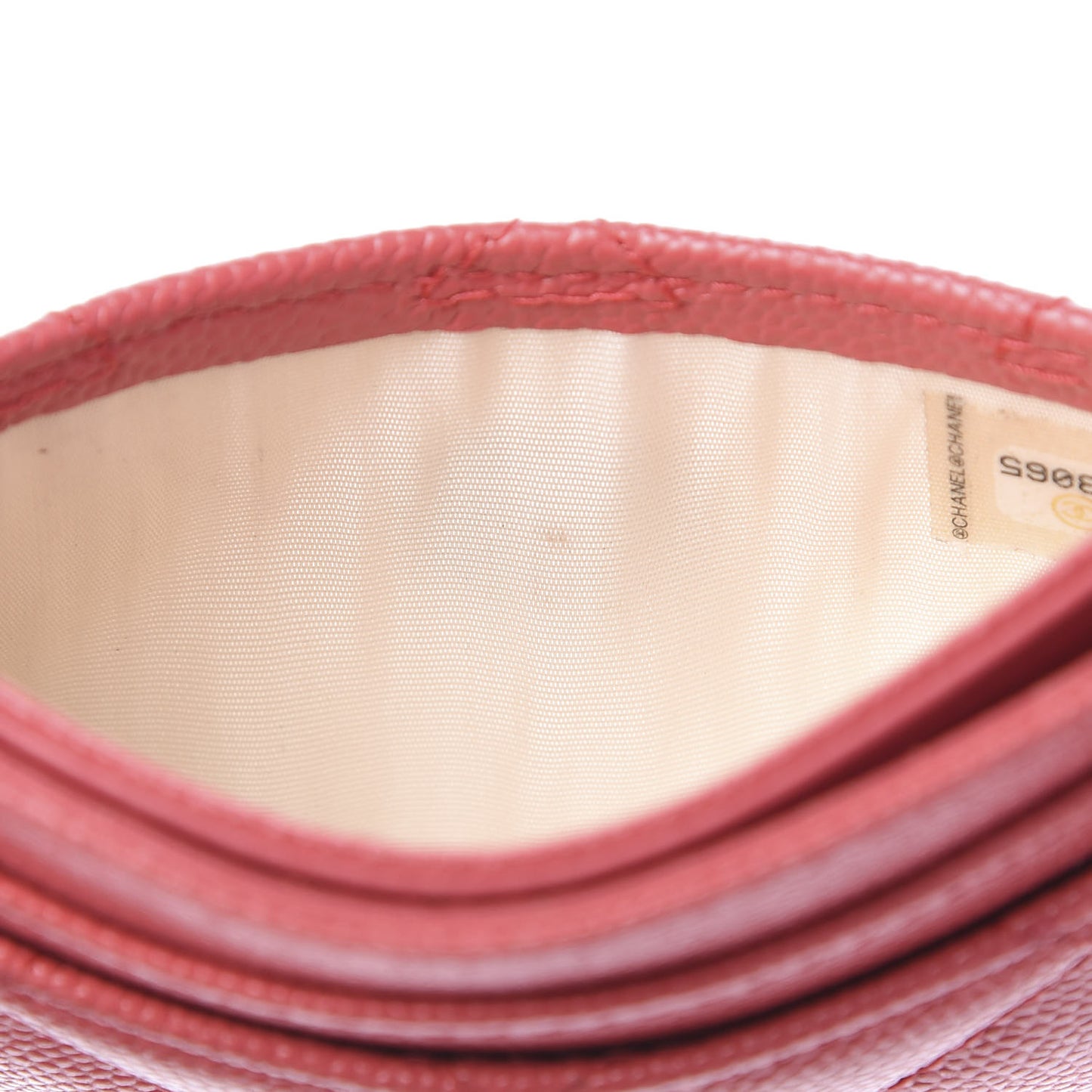 Caviar Quilted Card Holder Pink