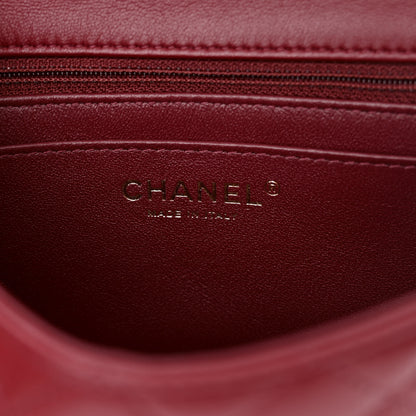 Chanel Lambskin Quilted Mini Rectangular Flap Burgundy 6 of 11