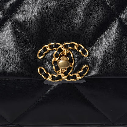 Chanel Goatskin Quilted Medium 19 Flap Black 10 of 10