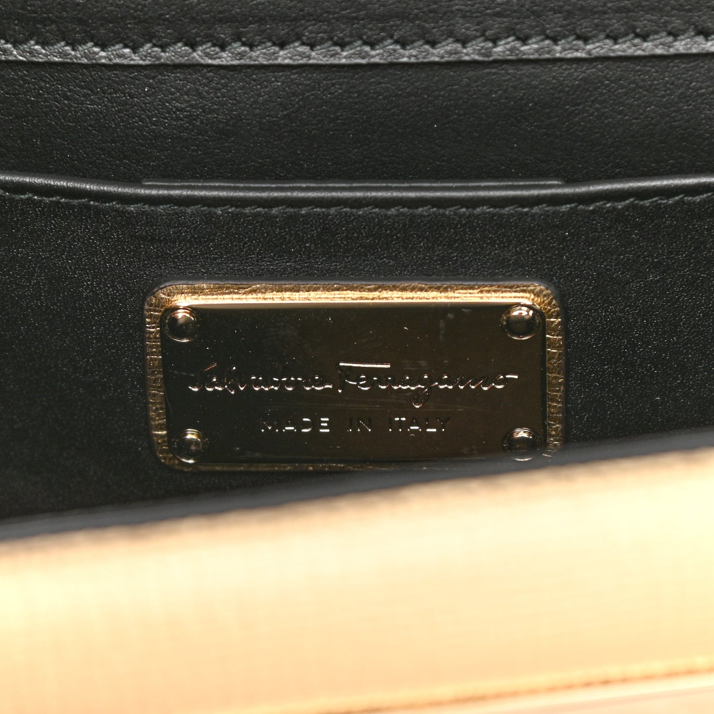 Metallic Hammered Calfskin Thalia Clutch With Chain Gold