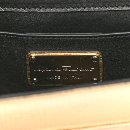 Salvatore Ferragamo Metallic Hammered Calfskin Thalia Clutch With Chain Gold 5 of 6
