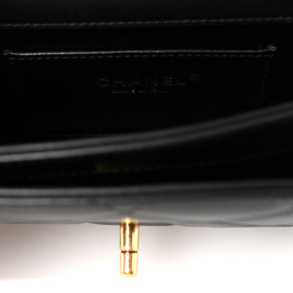 Chanel Shiny Calfskin Quilted Mini Metal Top Handle Flap Black 6 of 10