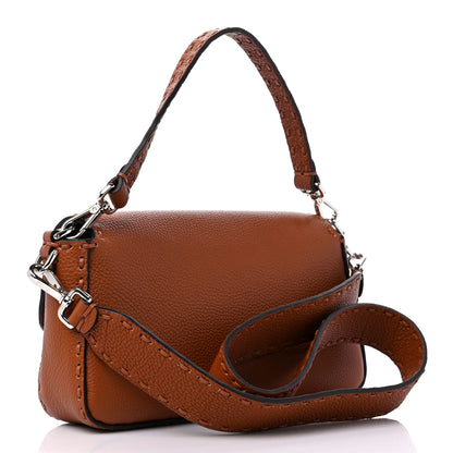 Fendi Cuoio Roma Sellerissima Nappa Sintetica Tape Stitch Baguette Brandy 3 of 9