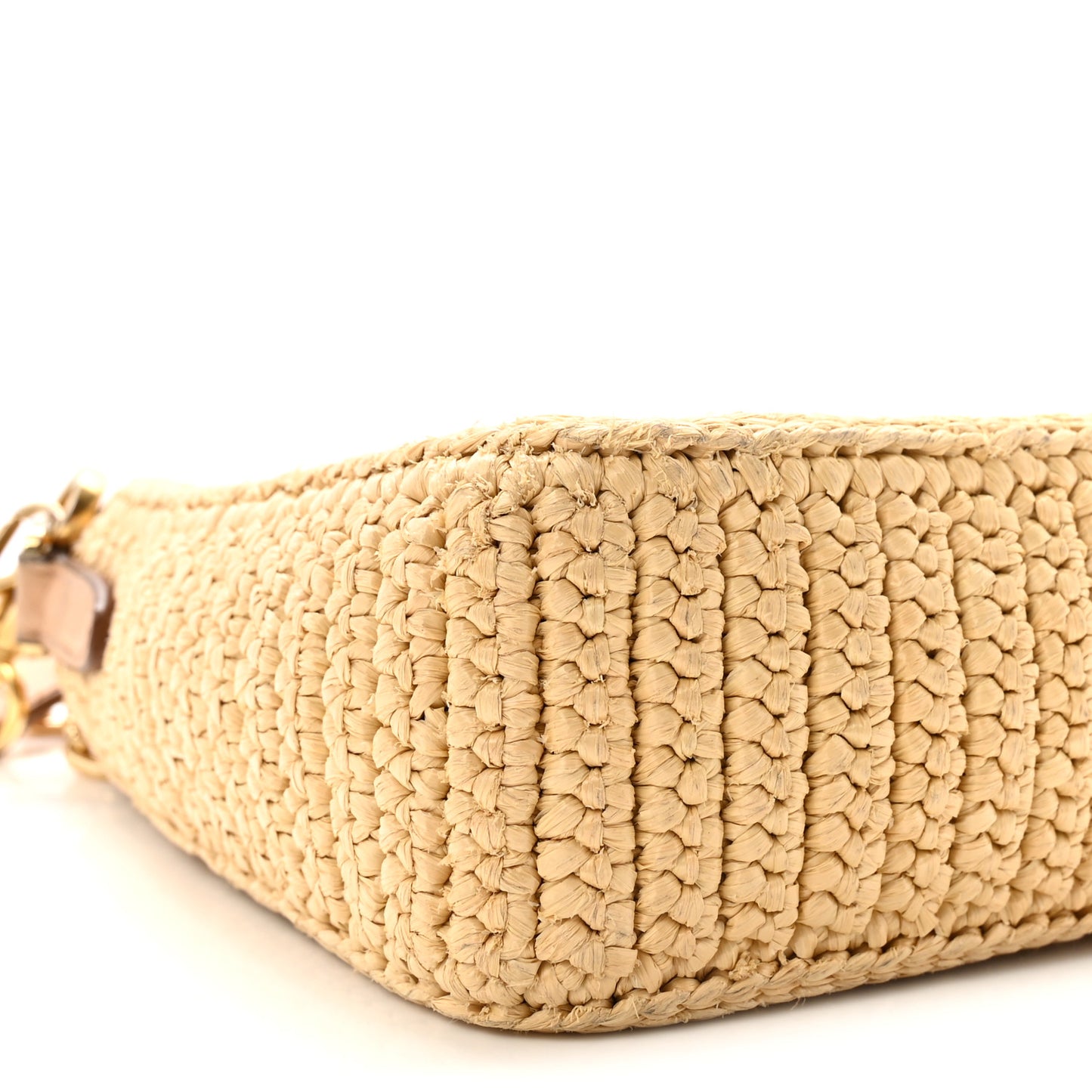 Yarn Raffia Effect Crochet Mini Re-Edition 2000 Shoulder Bag Naturale