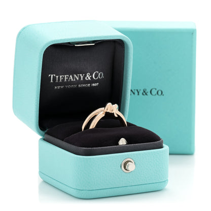 Tiffany 18K Rose Gold Knot Double Row Ring 49 5 5 of 5