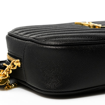 Saint Laurent Grain De Poudre Matelasse Monogram Mini Lou Camera Bag Black 8 of 10