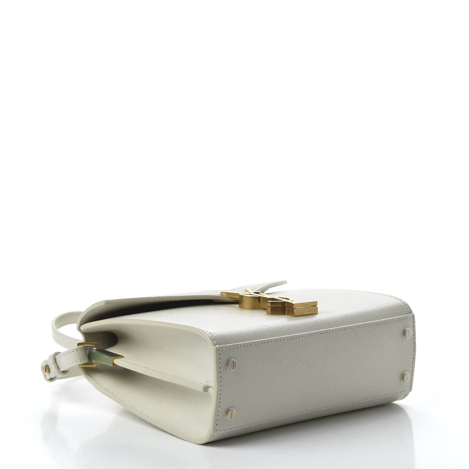 Saint Laurent Grain de Poudre Mini Classic Monogram Cassandra Top Handle Vintage White 4 of 9
