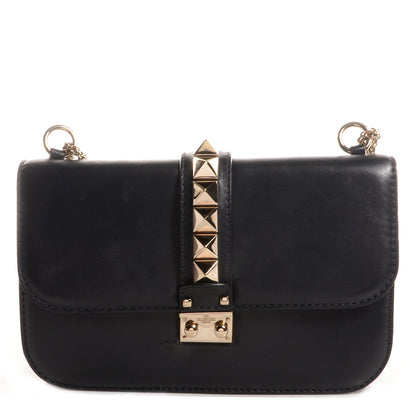 Valentino Garavani Vitello Medium Glam Lock Rockstud Flap Black 1 of 8