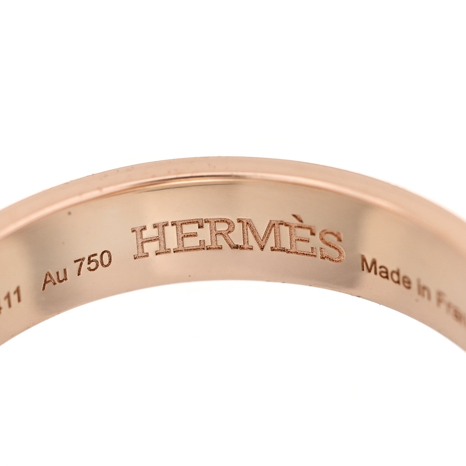Hermes 18K Rose Gold Kelly Gavroche Ring 52 6 4 of 7
