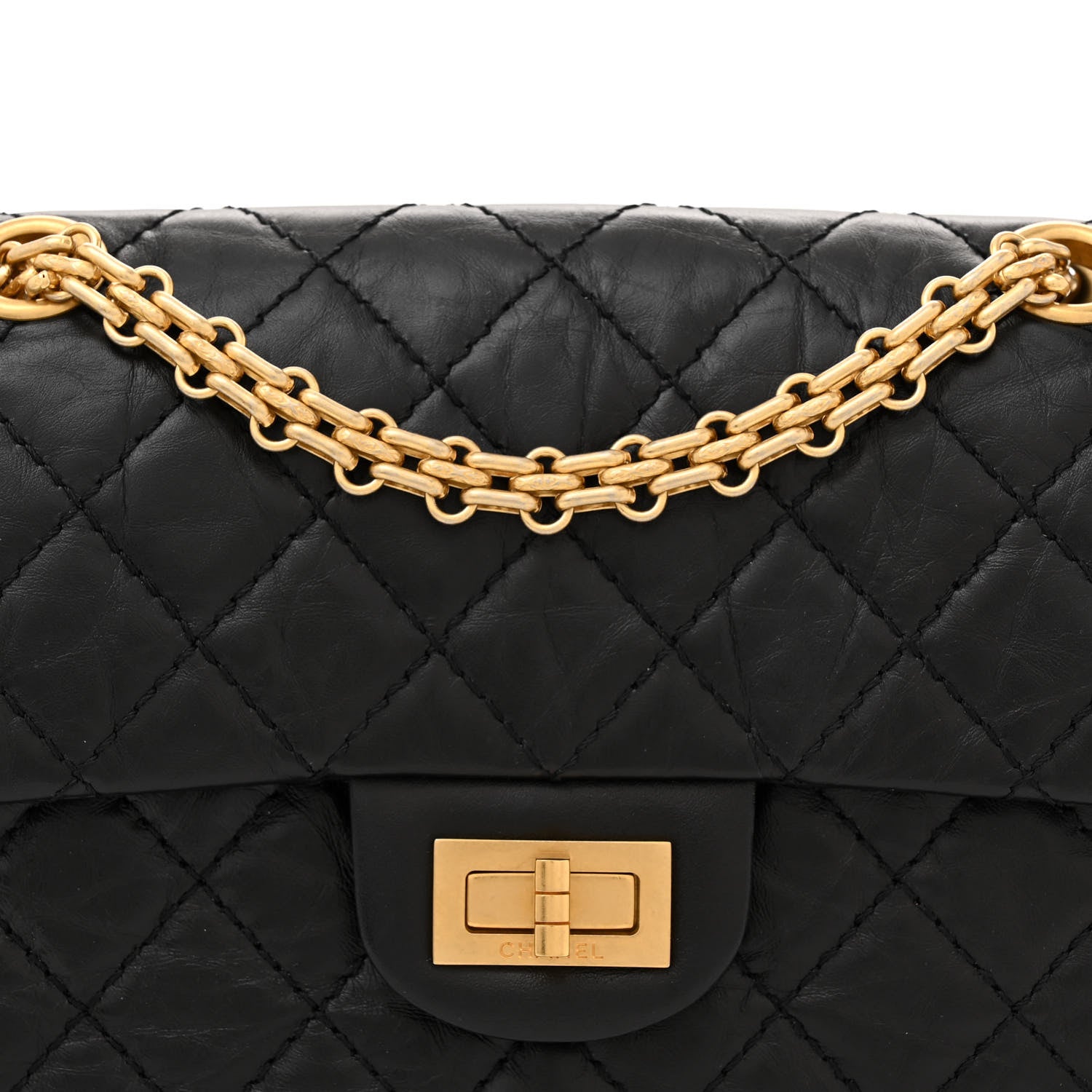 Chanel Aged Calfskin Quilted 2.55 Reissue Mini Flap Black 8 of 11