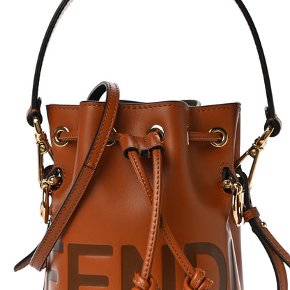 Fendi Vitello King F is Fendi Logo Embossed Mini Mon Tresor Bucket Bag Cuoio 8 of 10