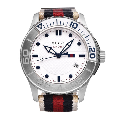 Gucci Stainless Steel Nylon 44mm Sport Quartz Watch White 1 of 6