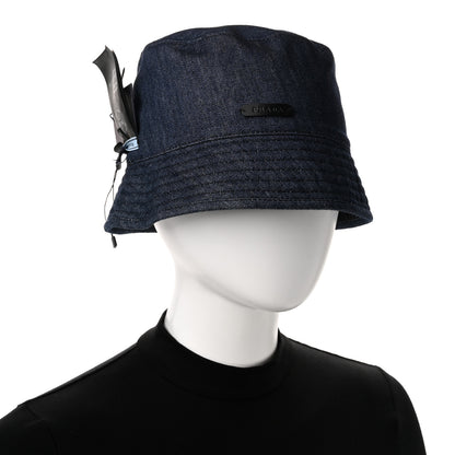 Prada Denim Re-Nylon Reversible M Bucket Hat Blue Black 3 of 11