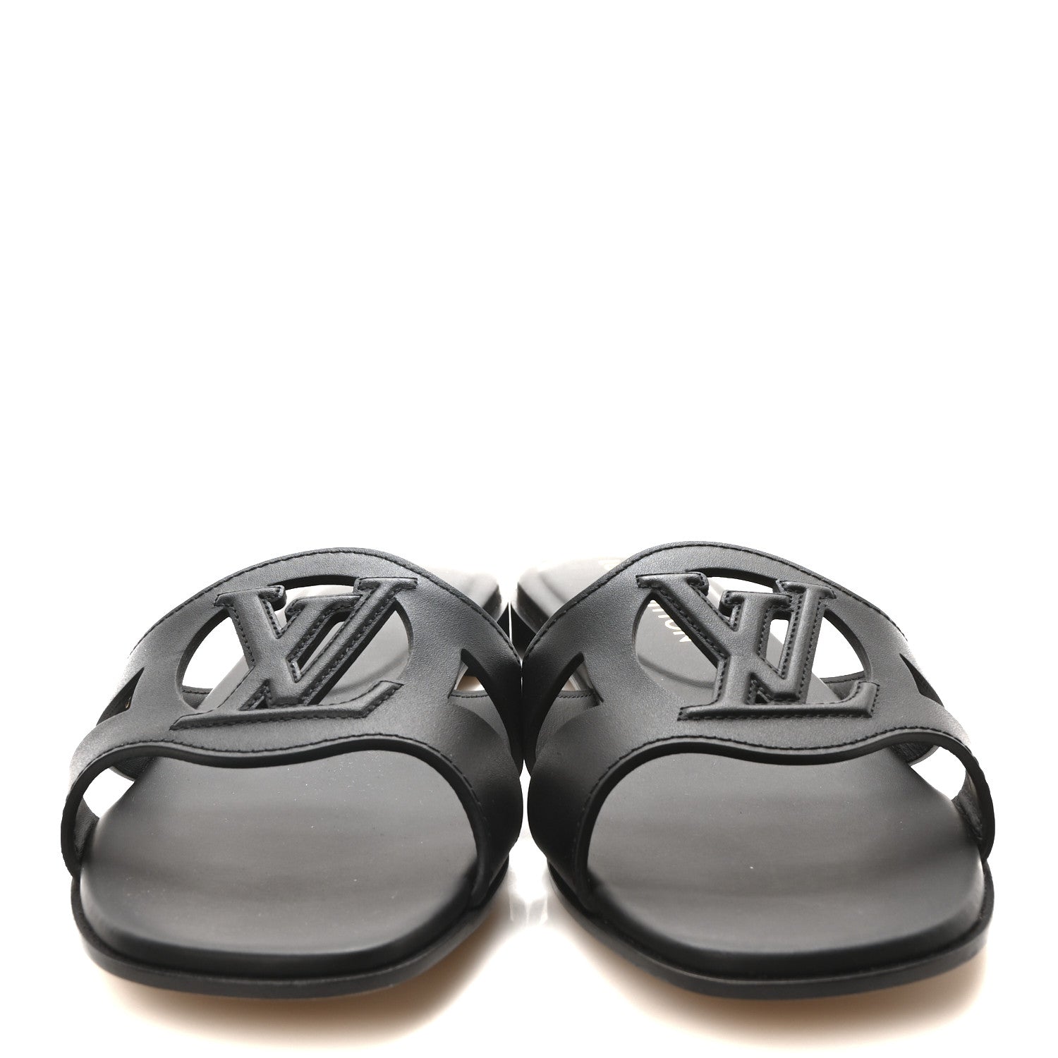 Louis Vuitton Calfskin LV Isola Flat Sandals 38 Black 3 of 8