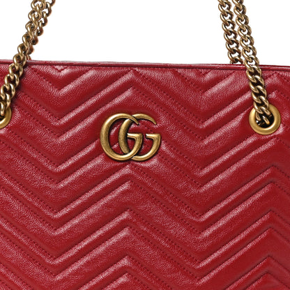 Gucci Azalea Calfskin Matelasse Medium GG Marmont Slim Tote Romantic Cerise 8 of 10