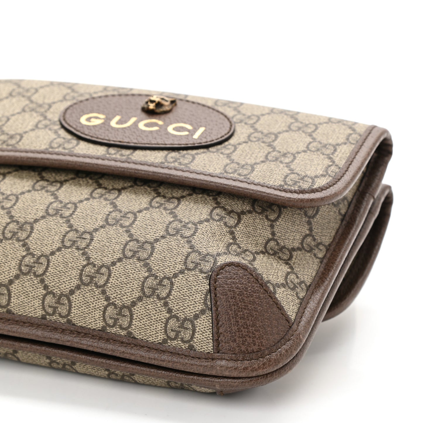 GG Supreme Monogram Web Small Neo Vintage Double Flap Messenger Bag Beige New Acero