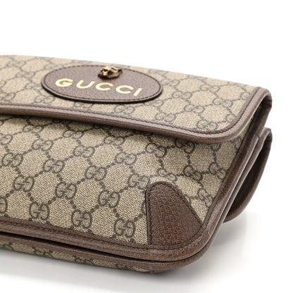 Gucci GG Supreme Monogram Web Small Neo Vintage Double Flap Messenger Bag Beige New Acero 7 of 7