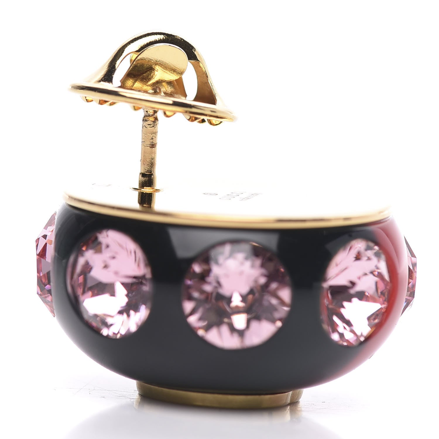 Gucci Resin Strass Vintage Web Stud Pin Red Green 4 of 4