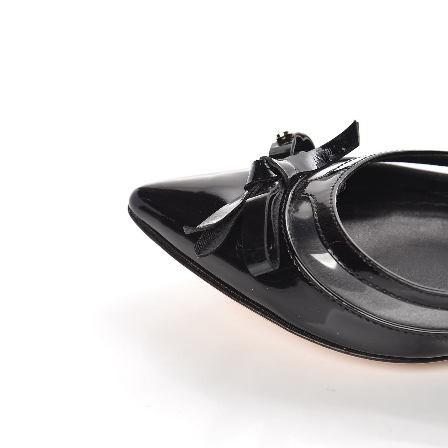 Patent PVC Bow Ballerina Flats 36.5 Black