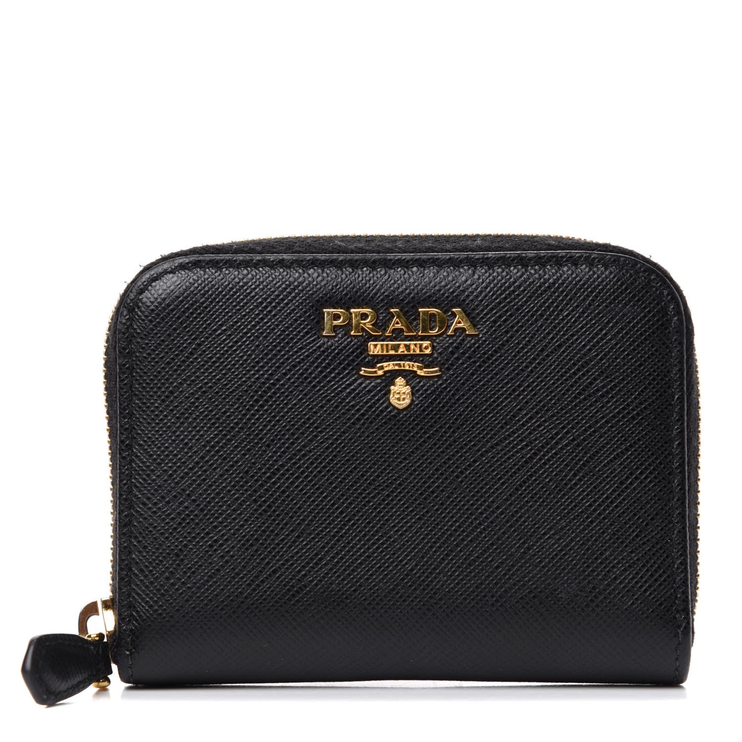 Prada Saffiano Metal Coin Purse Black 1 of 7
