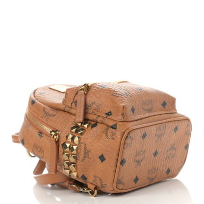 MCM Visetos Side Stud X-Mini Stark Backpack Cognac 4 of 10