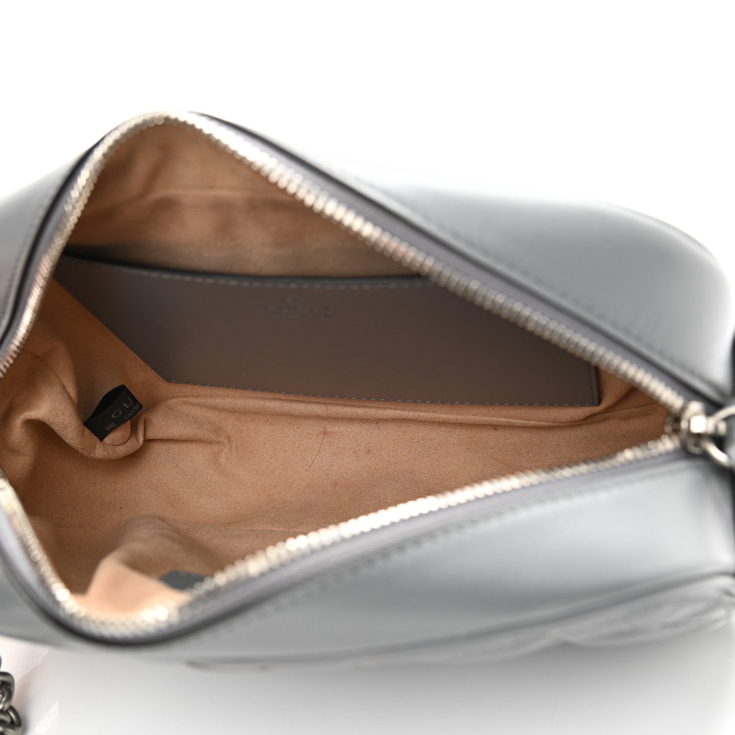Gucci Calfskin Matelasse Aria Small GG Marmont Chain Shoulder Bag Deep Grey 5 of 13