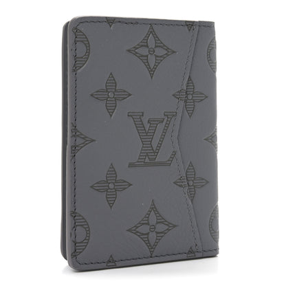 Louis Vuitton Calfskin Monogram Shadow Pocket Organizer Antarctic Grey 2 of 6