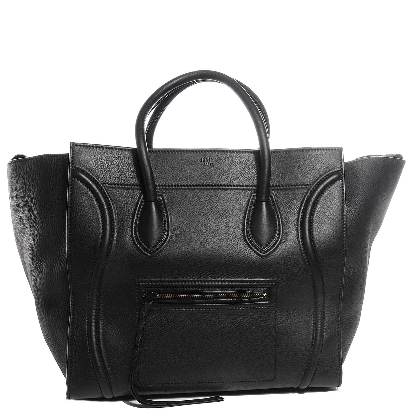 Supple Calfskin Large Phantom Luggage Black
