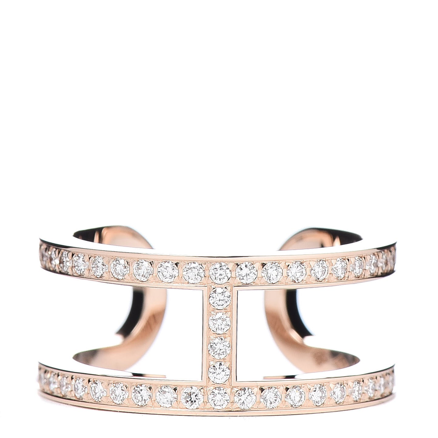 18K Rose Gold Diamond Ever Chaine D'Ancre Ring 51 5.75