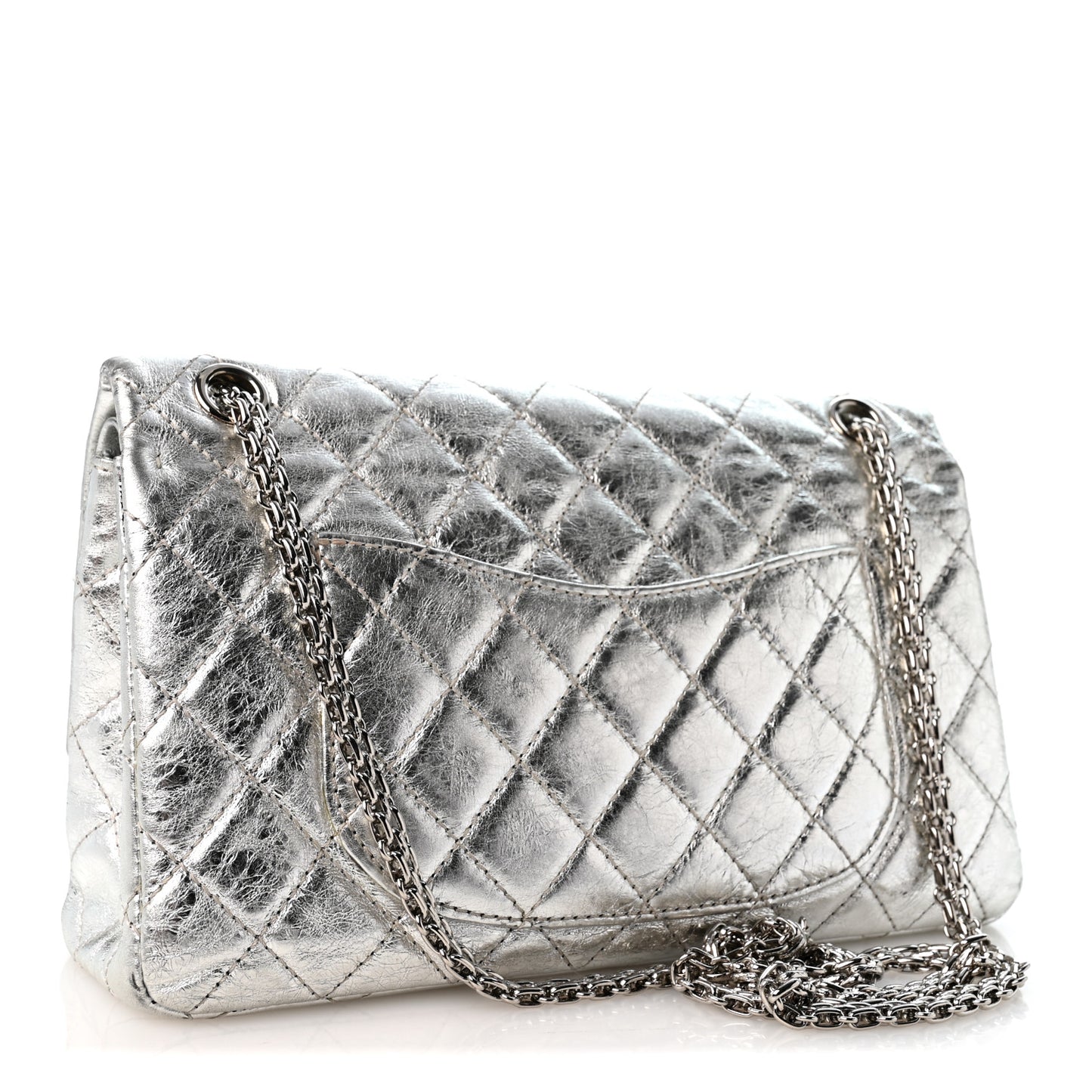 Metallic Aged Calfskin Quilted 2.55 Reissue 226 Flap Silver
