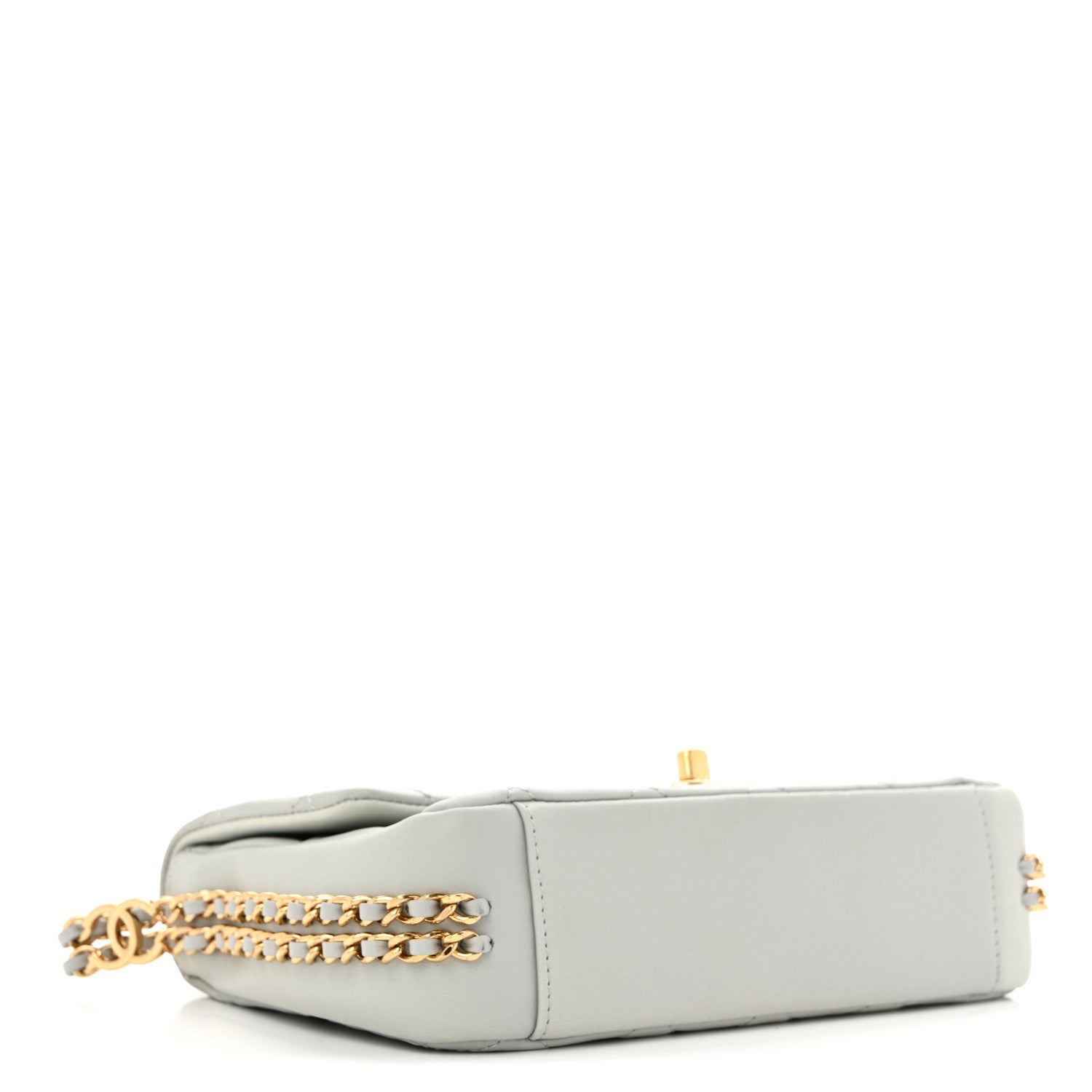 Chanel Lambskin Quilted Mini CC You Flap Light Grey 4 of 14