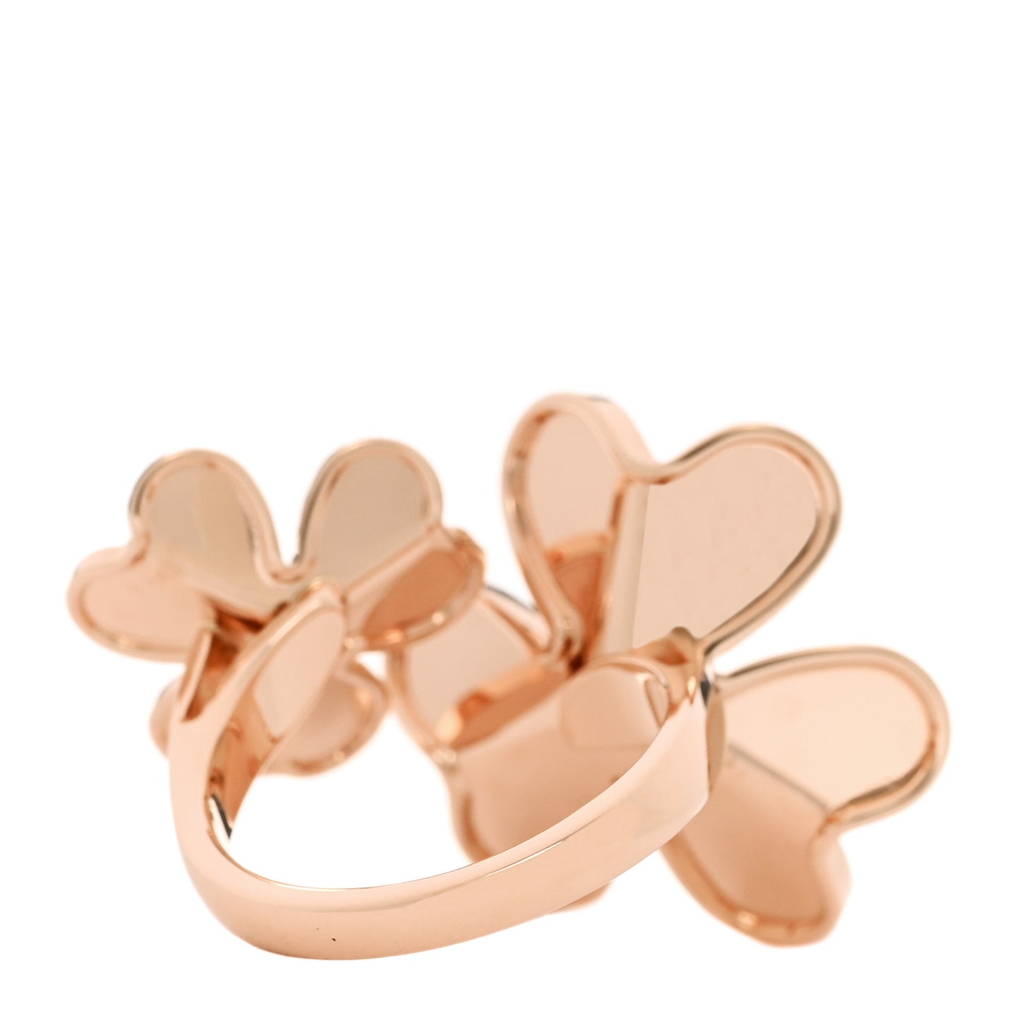 18K Rose Gold Diamond Frivole Between The Finger Ring 53 6.5