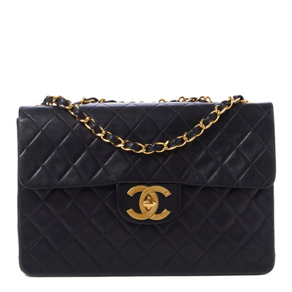 Chanel Lambskin Quilted XL Jumbo Single Flap Black 1 of 10