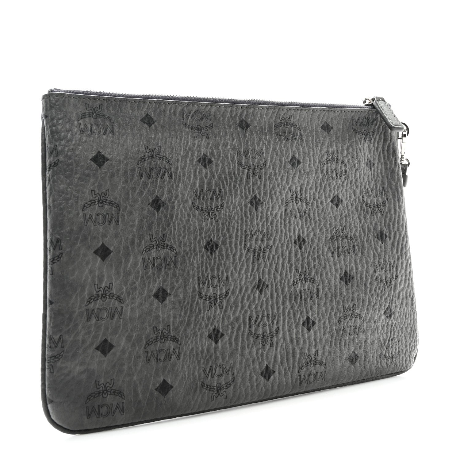 MCM Visetos Medium Stark Wristlet Pouch Phantom Grey 3 of 9