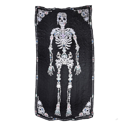 Alexander McQueen Silk Treasure Skeleton Scarf Black 1 of 4