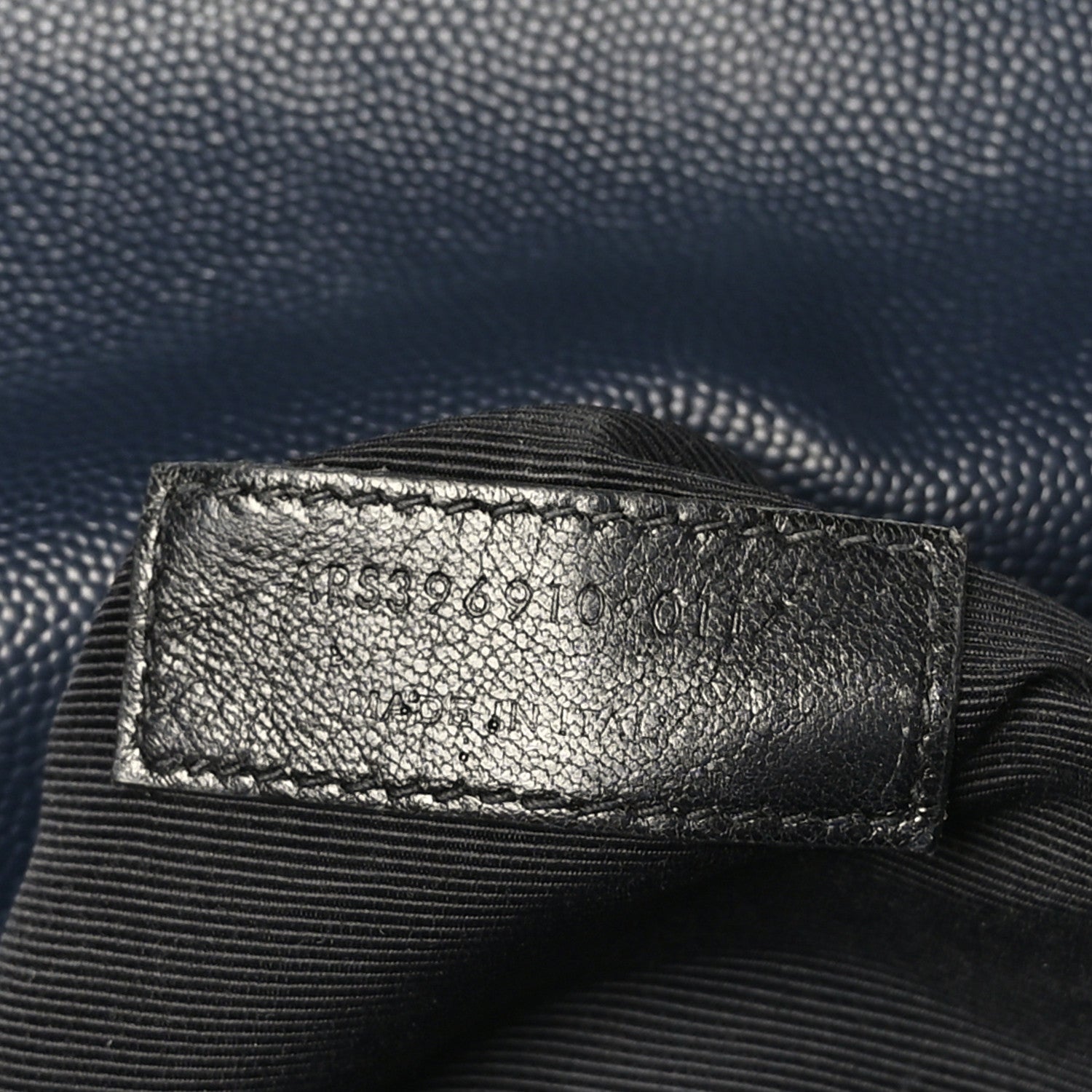 Saint Laurent Grain De Poudre Textured Mixed Matelasse Large Triquilt Monogram Satchel Deep Marine 7 of 9