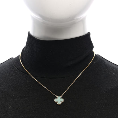 Van Cleef & Arpels 18K Yellow Gold Malachite Vintage Alhambra Pendant Necklace 2 of 4