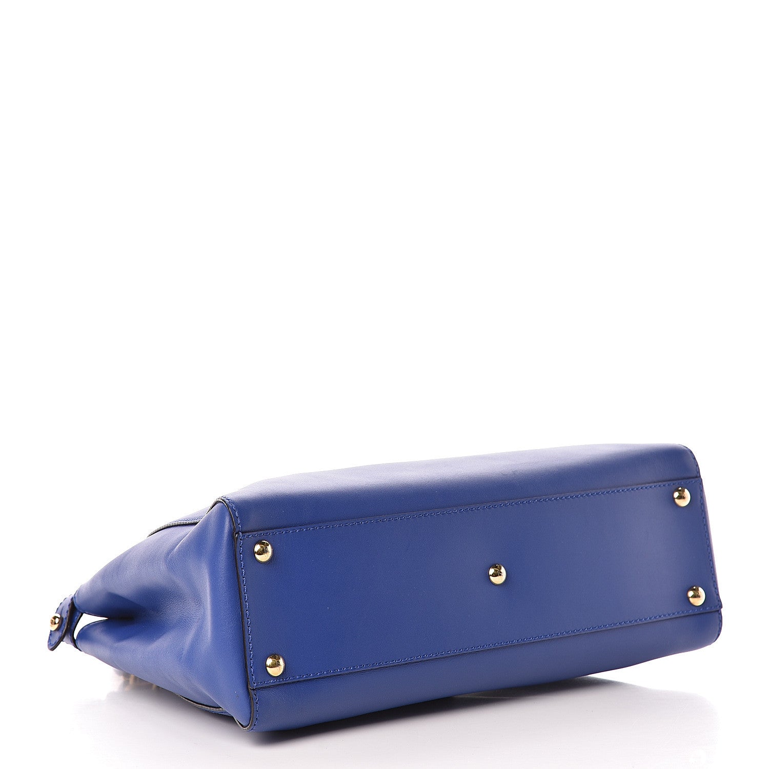 Fendi Vitello Morgan Fabric Jacquard Pequin Medium Peekaboo Iconic Satchel Blue Neon Tobacco 5 of 13