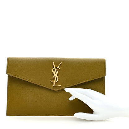 Saint Laurent Grain De Poudre Uptown Pouch Olive 2 of 6