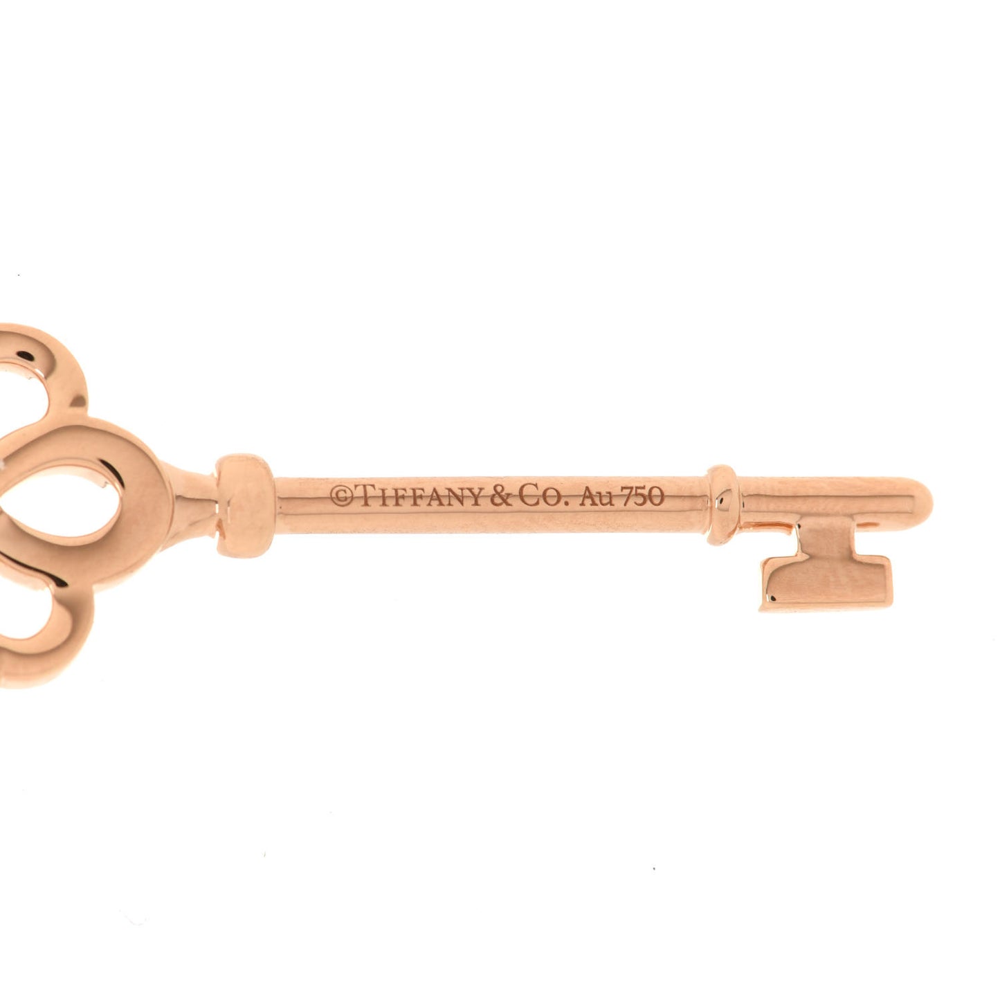 18K Rose Gold Diamond Knot Key Pendant