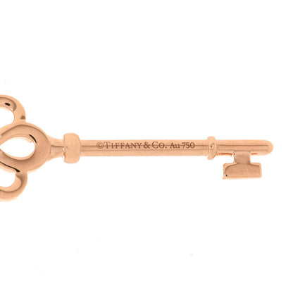 Tiffany 18K Rose Gold Diamond Knot Key Pendant 4 of 7